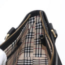 BURBERRY Tote Bag Leather Black Gold Auth BA8801-19