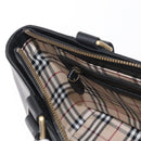 BURBERRY Tote Bag Leather Black Gold Auth BA8801-20