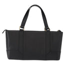 BURBERRY Tote Bag Leather Black Gold Auth BA8801-2