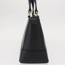 BURBERRY Tote Bag Leather Black Gold Auth BA8801-3