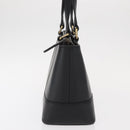 BURBERRY Tote Bag Leather Black Gold Auth BA8801-4