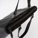 BURBERRY Tote Bag Leather Black Gold Auth BA8801-6