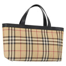 BURBERRY Nova Check Hand Bag PVC Beige Auth BA8803-1
