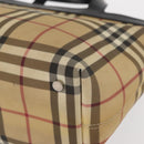 BURBERRY Nova Check Hand Bag PVC Beige Auth BA8803-14