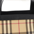 BURBERRY Nova Check Hand Bag PVC Beige Auth BA8803-17