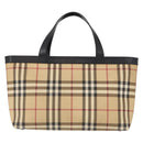BURBERRY Nova Check Hand Bag PVC Beige Auth BA8803-13