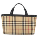 BURBERRY Nova Check Hand Bag PVC Beige Auth BA8803-2