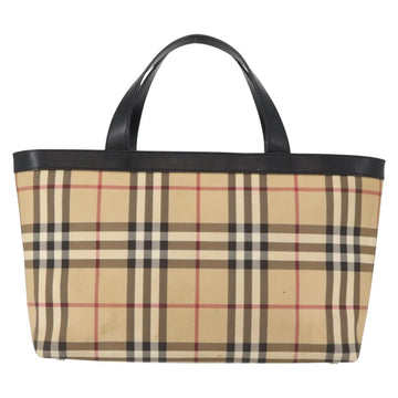 BURBERRY Nova Check Hand Bag PVC Beige Auth BA8803 - 0