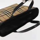 BURBERRY Nova Check Hand Bag PVC Beige Auth BA8803-6