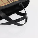 BURBERRY Nova Check Hand Bag PVC Beige Auth BA8803-7