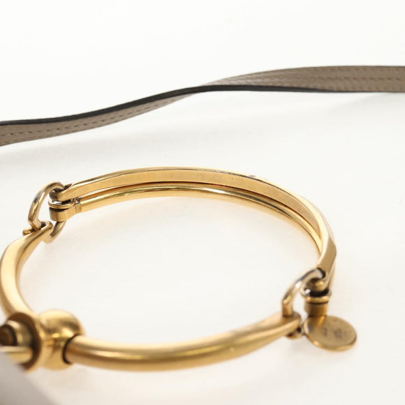 Chloe Nile Hand Bag Leather 2way Beige Gold Auth BA8804V