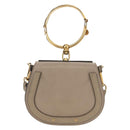 Chloe Nile Hand Bag Leather 2way Beige Gold Auth BA8804V-13