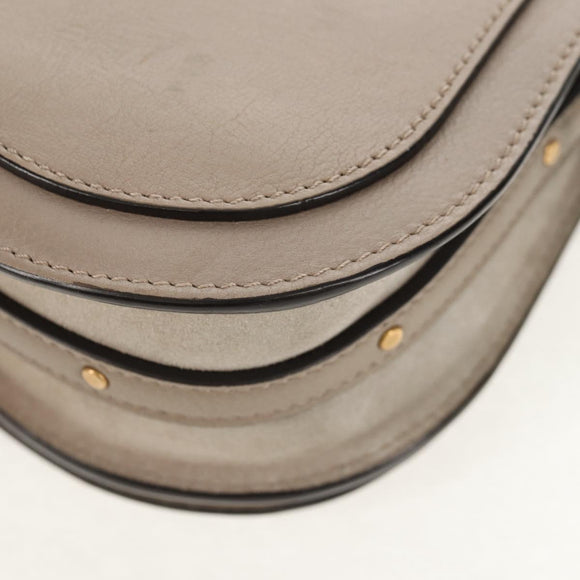 Chloe Nile Hand Bag Leather 2way Beige Gold Auth BA8804V