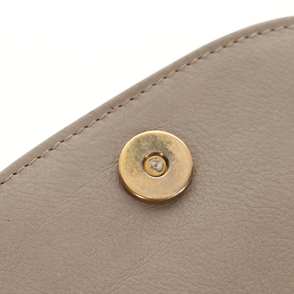 Chloe Nile Hand Bag Leather 2way Beige Gold Auth BA8804V