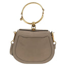 Chloe Nile Hand Bag Leather 2way Beige Gold Auth BA8804V-2