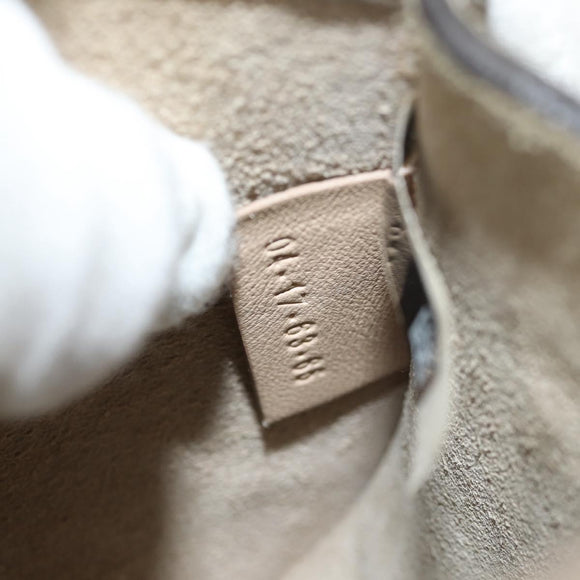 Chloe Nile Hand Bag Leather 2way Beige Gold Auth BA8804V