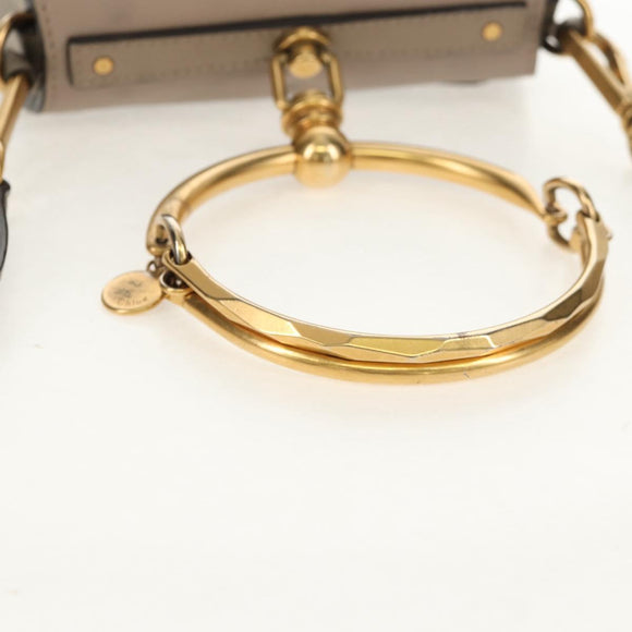 Chloe Nile Hand Bag Leather 2way Beige Gold Auth BA8804V