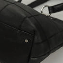 CHANEL Choco Bar Tote Bag Caviar Skin Black CC Auth BA881-14