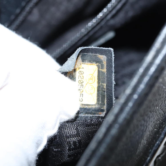 CHANEL Choco Bar Tote Bag Caviar Skin Black CC Auth BA881