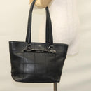 CHANEL Choco Bar Tote Bag Caviar Skin Black CC Auth BA881-22