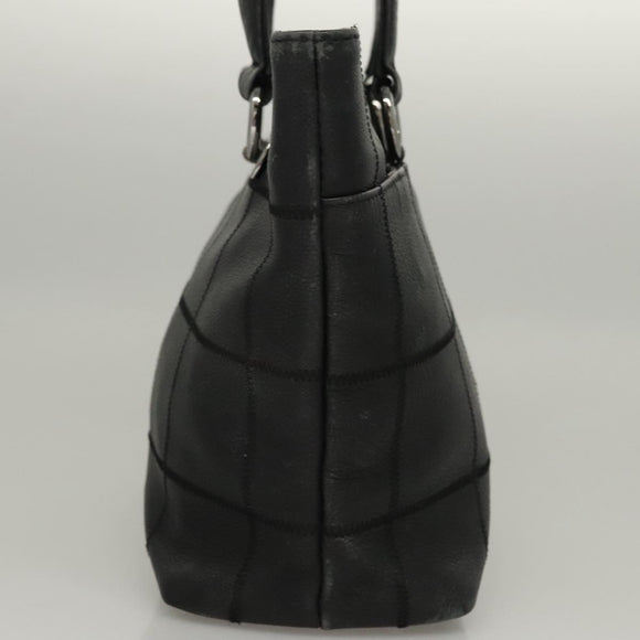 CHANEL Choco Bar Tote Bag Caviar Skin Black CC Auth BA881