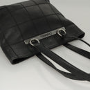 CHANEL Choco Bar Tote Bag Caviar Skin Black CC Auth BA881-6