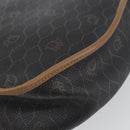Christian Dior Honeycomb Canvas Shoulder Bag PVC Black Gold Auth BA8817-12