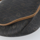 Christian Dior Honeycomb Canvas Shoulder Bag PVC Black Gold Auth BA8817-13