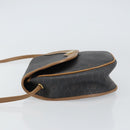 Christian Dior Honeycomb Canvas Shoulder Bag PVC Black Gold Auth BA8817-5