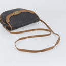 Christian Dior Honeycomb Canvas Shoulder Bag PVC Black Gold Auth BA8817-7