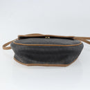 Christian Dior Honeycomb Canvas Shoulder Bag PVC Black Gold Auth BA8817-9