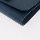 Chloe Chain Shoulder Bag Leather Blue Gold Auth BA8819-13