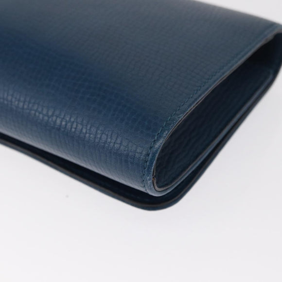 Chloe Chain Shoulder Bag Leather Blue Gold Auth BA8819