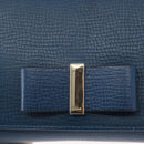 Chloe Chain Shoulder Bag Leather Blue Gold Auth BA8819-16