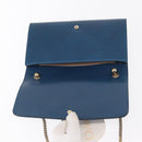 Chloe Chain Shoulder Bag Leather Blue Gold Auth BA8819-17