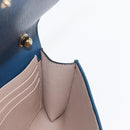 Chloe Chain Shoulder Bag Leather Blue Gold Auth BA8819-18