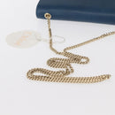 Chloe Chain Shoulder Bag Leather Blue Gold Auth BA8819-7