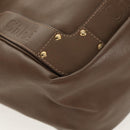 Chloe Eden Tote Bag Leather Beige Gold Auth BA8820-15