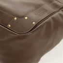 Chloe Eden Tote Bag Leather Beige Gold Auth BA8820-16