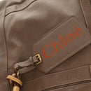 Chloe Eden Tote Bag Leather Beige Gold Auth BA8820-19