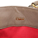 Chloe Eden Tote Bag Leather Beige Gold Auth BA8820-20