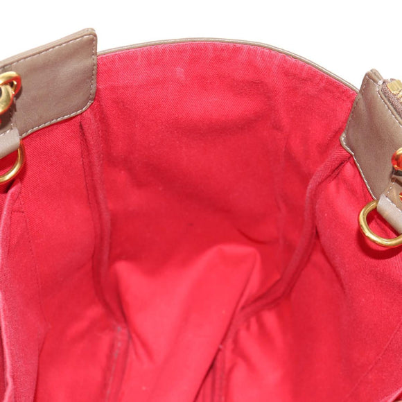 Chloe Eden Tote Bag Leather Beige Gold Auth BA8820