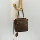 Chloe Eden Tote Bag Leather Beige Gold Auth BA8820-28