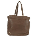 Chloe Eden Tote Bag Leather Beige Gold Auth BA8820-2