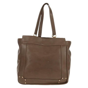 Chloe Eden Tote Bag Leather Beige Gold Auth BA8820 - 0