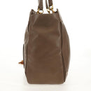 Chloe Eden Tote Bag Leather Beige Gold Auth BA8820-4