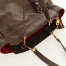 Chloe Eden Tote Bag Leather Beige Gold Auth BA8820-7