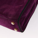 Salvatore Ferragamo Hand Bag Suede Purple Gold Auth BA8822-16