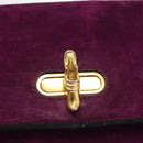 Salvatore Ferragamo Hand Bag Suede Purple Gold Auth BA8822-17