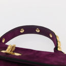 Salvatore Ferragamo Hand Bag Suede Purple Gold Auth BA8822-8